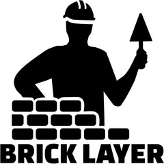 Poster - Bricklayer silhouette with job title