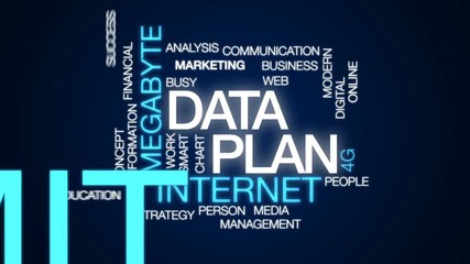 Wall Mural - Data plan animated word cloud, text design animation.