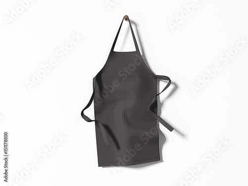 Fotografía Black blank apron hanging. 3d rendering
