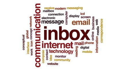 Sticker - Inbox animated word cloud, text design animation.