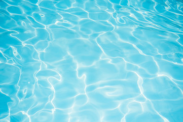  Blue water surface and ripple wave in pool