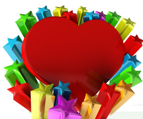 Wall Mural - Valentines heart love 3D logo