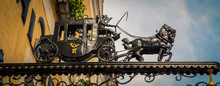 Iron Horse And Carriage Statue