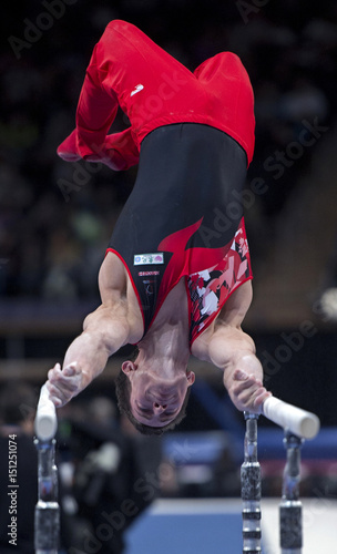 Canada S Jackson Payne Flips Over As He Performs On The Parallel