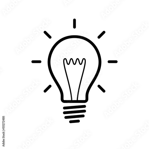 Light Bulb Icon Black Minimalist Icon Isolated On White