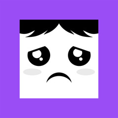 Sticker - sad face icon