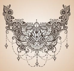 Canvas Print - Henna lotus tattoo for your body design