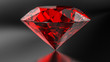 Ruby diamond on the dark background.