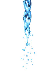 Wall Mural - close up pipette with drop on white