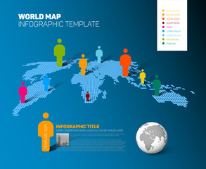 Canvas Print - World map infographic template with figures