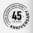 45 years anniversary logo template. Vector and illustration.