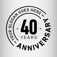 Wall Mural - 40 years anniversary logo template. Vector and illustration.