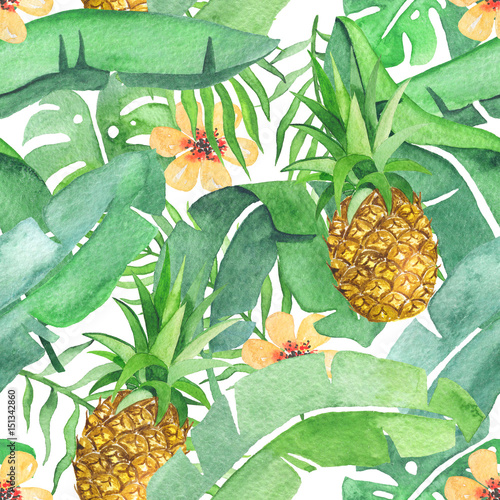 tropikalny-lisci-i-ananasowy-wzor-saemless