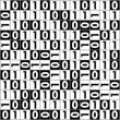 Digital background with computer thema, binary digit 1 a 0, color black and white, inverse squares with numbers