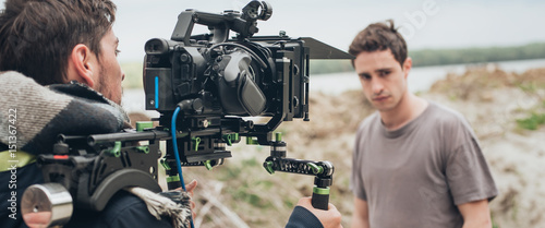 Fotomural Behind the scene. Actor in front of the camera