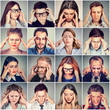 group of stressed sad people men and women having headache