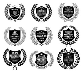 Wall Mural - laurel wreath badges vector. template for awards, quality mark, diplomas and certificates.