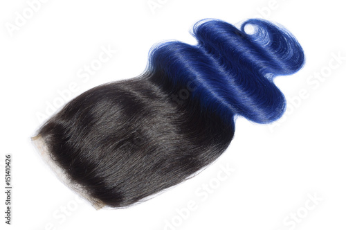 Body Wave Two Tone Dip Dyed Black With Blue Virgin Human