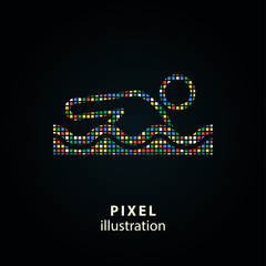 Poster - Pool - pixel illustration.