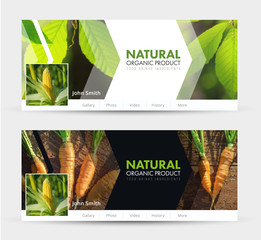 Wall Mural - universal template banner for social networks for natural products, harvest, agriculture