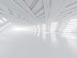 © polesnoy - Abstract modern architecture background, empty white open space interior. 3D rendering