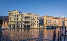 Facade Of Ca D'Oro Palace On Grand Canal In Venice, Italy