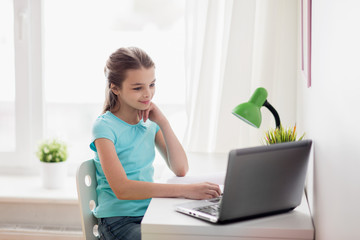 Sticker - girl with laptop at home