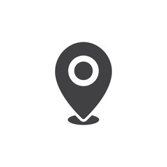 Leinwandbilder - Map pointer icon in black on a white background. Vector illustration