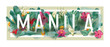 vector floral framed typographic MANILA city artwork