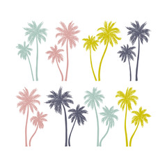 Hand drawn palm trees