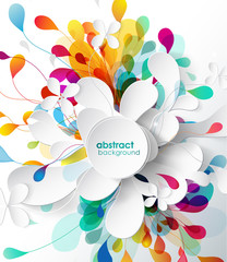 Wall Mural - abstract colored flower background with circles.
