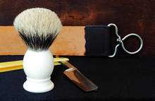 Straight Razor, Brush And Strop Composition