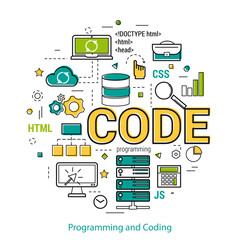 Programming and coding - linear concept