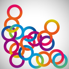 Aufkleber - Rainbow loops chain, abstract background, design shape.