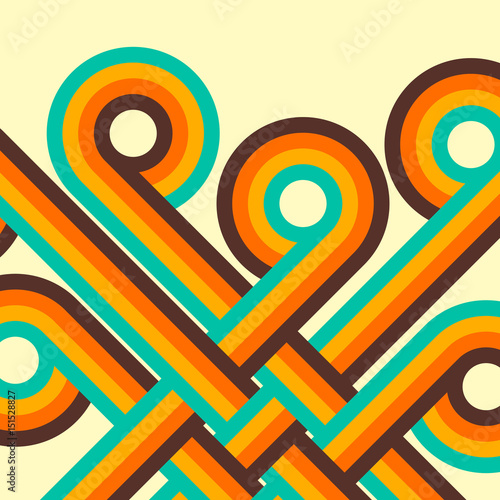 Abstract retro background, digital lines and circles