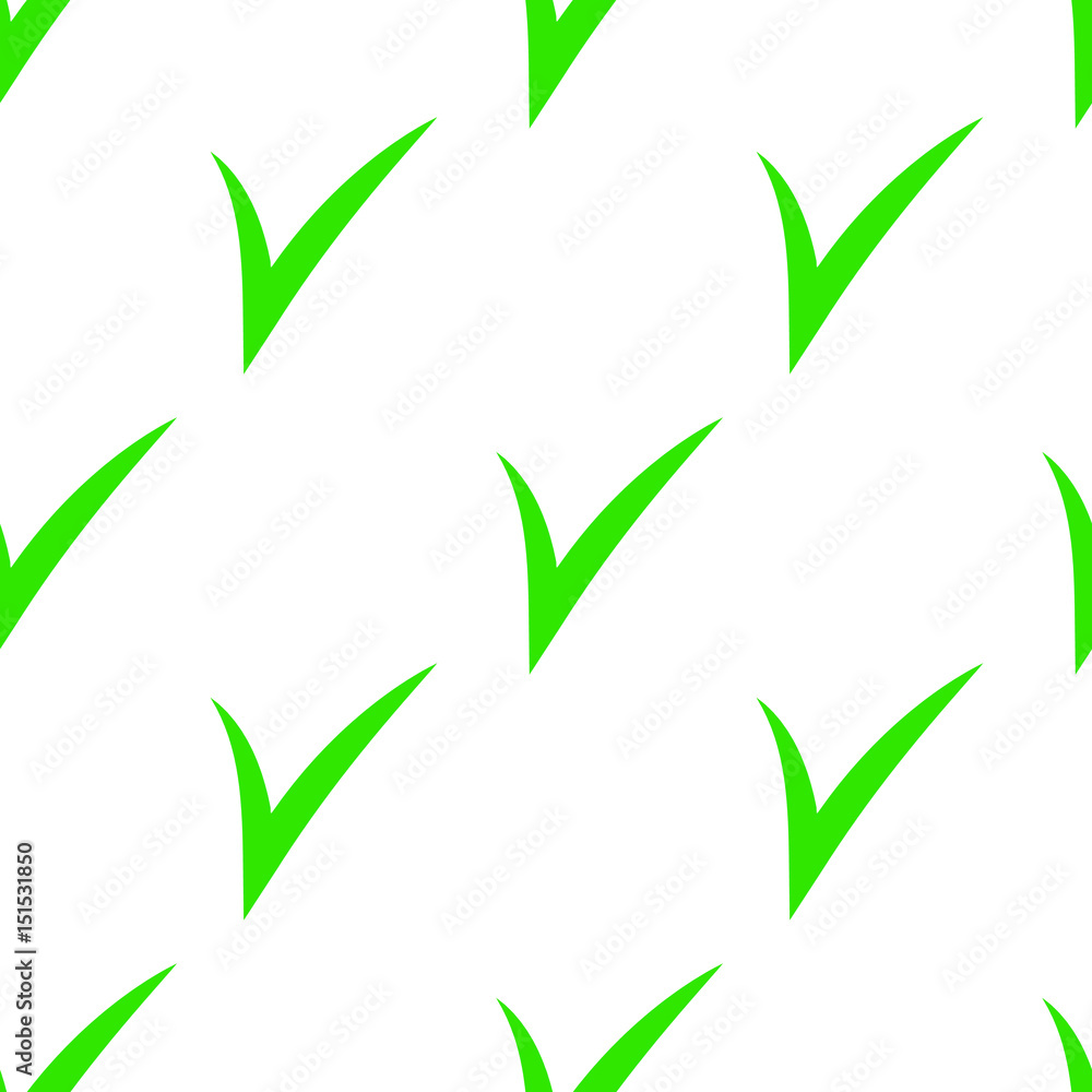 Seamless pattern with Check Marks. Green color. Vector illustration ...