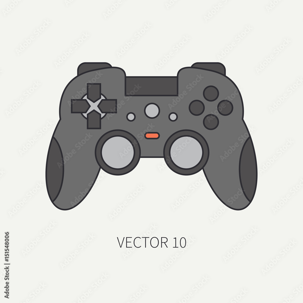Line flat color vector computer part icon joystick. Cartoon. Digital gaming  and business office pc desktop device. Innovation gadget. Gamepad.  Illustration and element for your design and wallpaper. Stock Vector | Adobe, image size:1000x1000