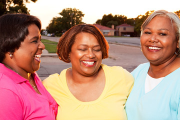 Wall Mural - Mature group of women talking and laughing.