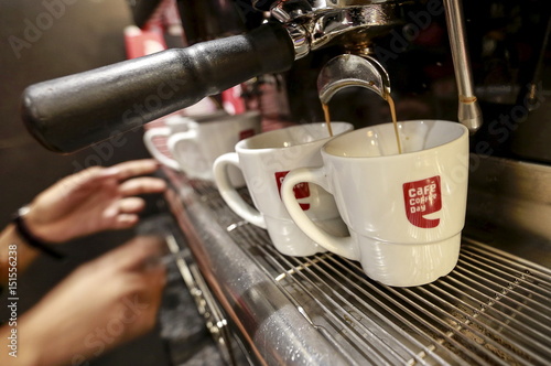 An Employee Prepares Coffee For Customers At A Cafe Day Outlet In Mumbai An Employee Prepares Coffee For Customers At A Cafe Day Outlet In Mumbai