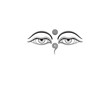 Graphic illustration of Buddha's eyes.