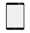 Realistic Tablet PC With Blank Screen. Black. Isolated On White Background. - stock vector