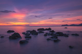 Fototapeta Zachód słońca - The twilight time in the Koh Chang island in Thailand.