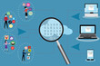 © wilkat - Cloud computing and big data are analyzed personal favorite before bring data to used - Vector