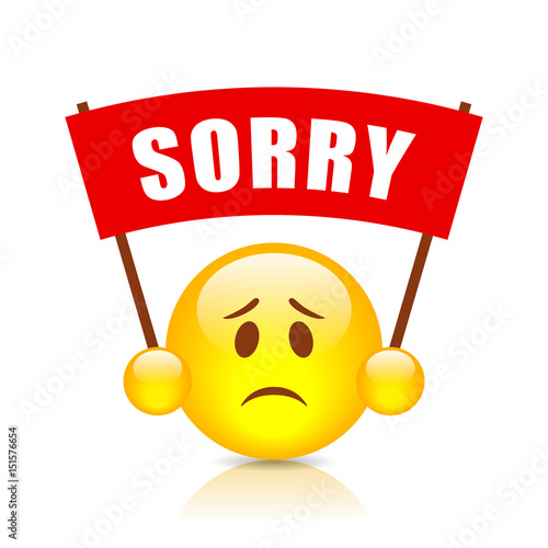 Sorry vector emoticon sign Adobe Stock