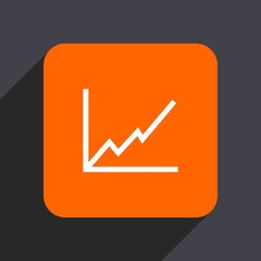 Aufkleber - Chart orange flat design web icon isolated on gray background