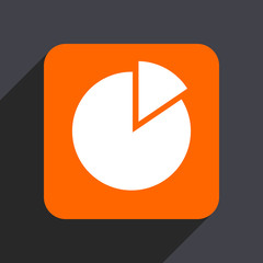 Aufkleber - Chart orange flat design web icon isolated on gray background