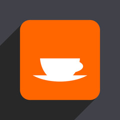 Aufkleber - Espresso orange flat design web icon isolated on gray background