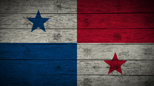 Flag Of Panama On Old Wood Boards