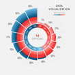 © rikkyal - Vector circle chart infographic template for data visualization with 14 parts.