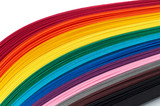 Fototapeta Tęcza - Colored strips of paper for quilling rainbow colors, close-up